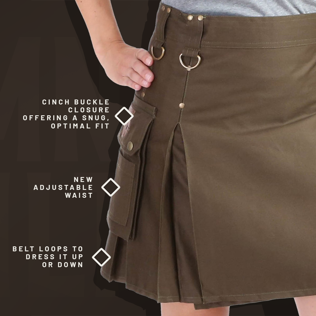 The Rhona Kilt - Olive Cover