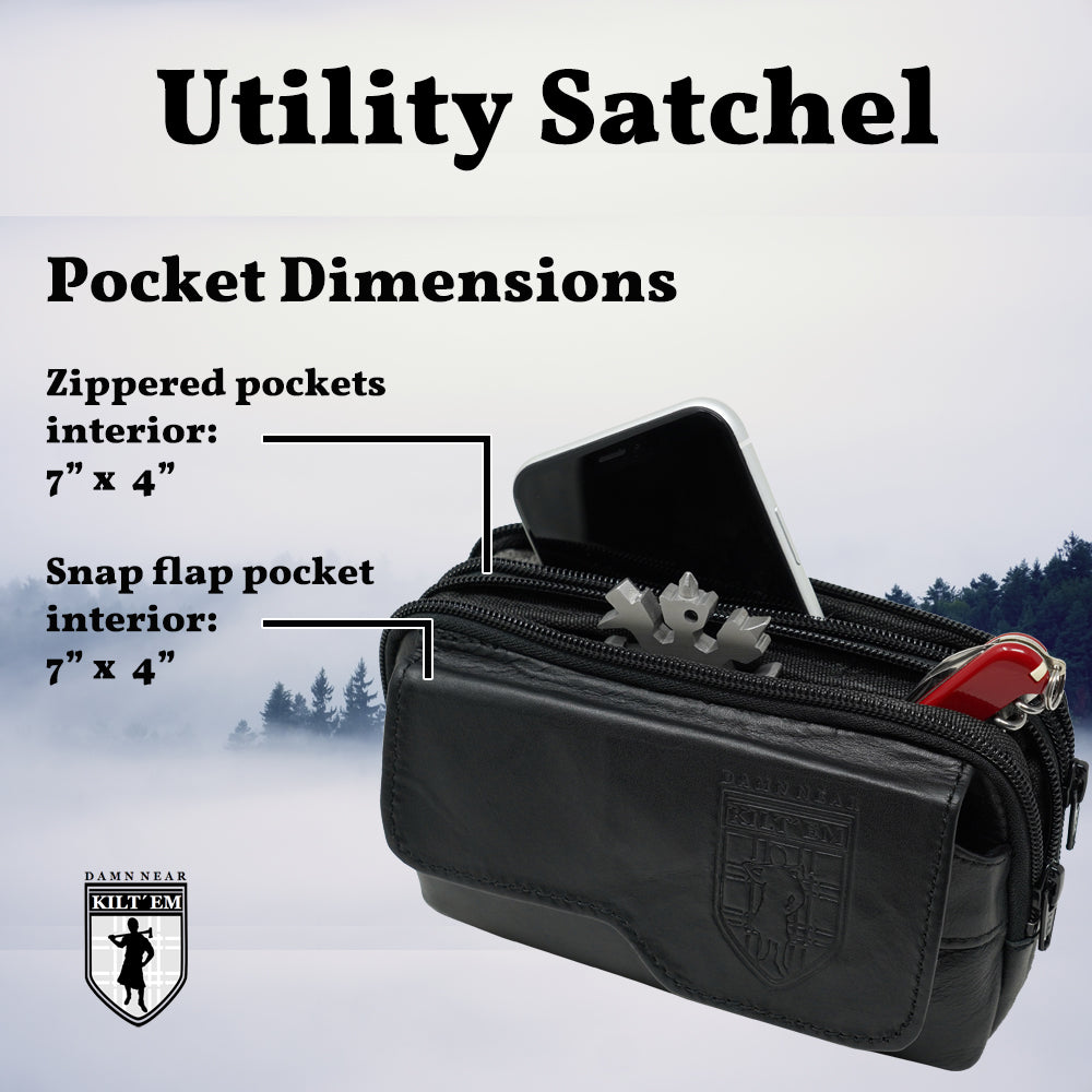 Leather Utility Satchel - Black Preview #8