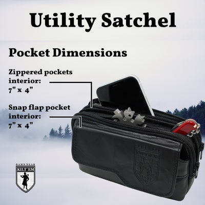 Leather Utility Satchel - Black Preview #8