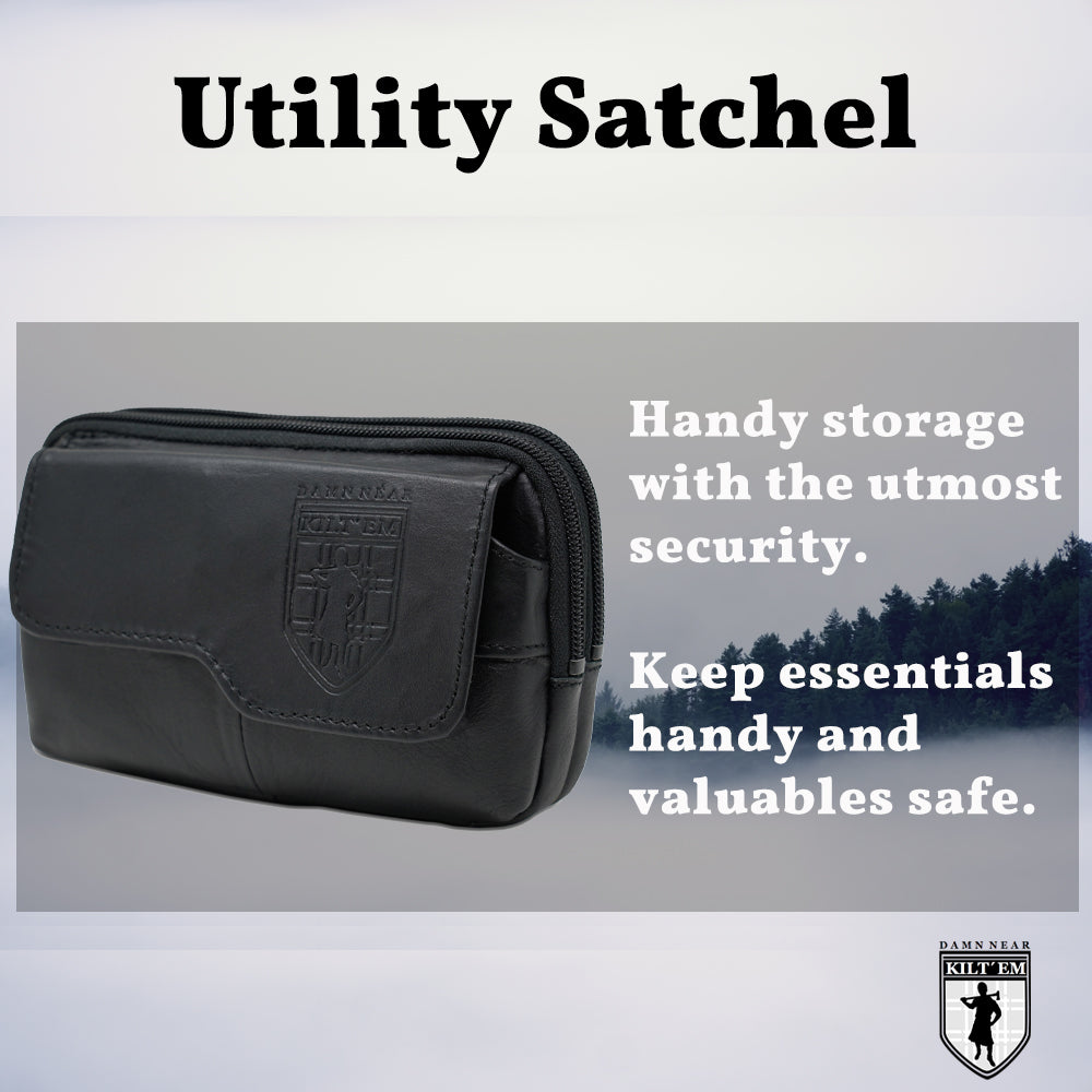 Leather Utility Satchel - Black Cover