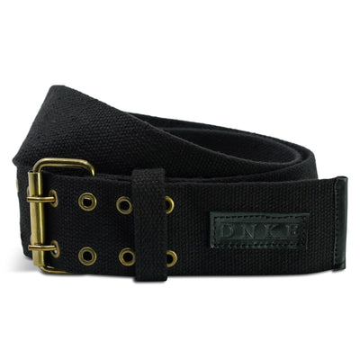 Double Prong Kilt Belt - Black Woven Cotton Preview #1