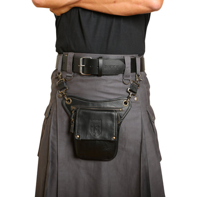 Leather Sporran - Black Raw Hide Preview #5