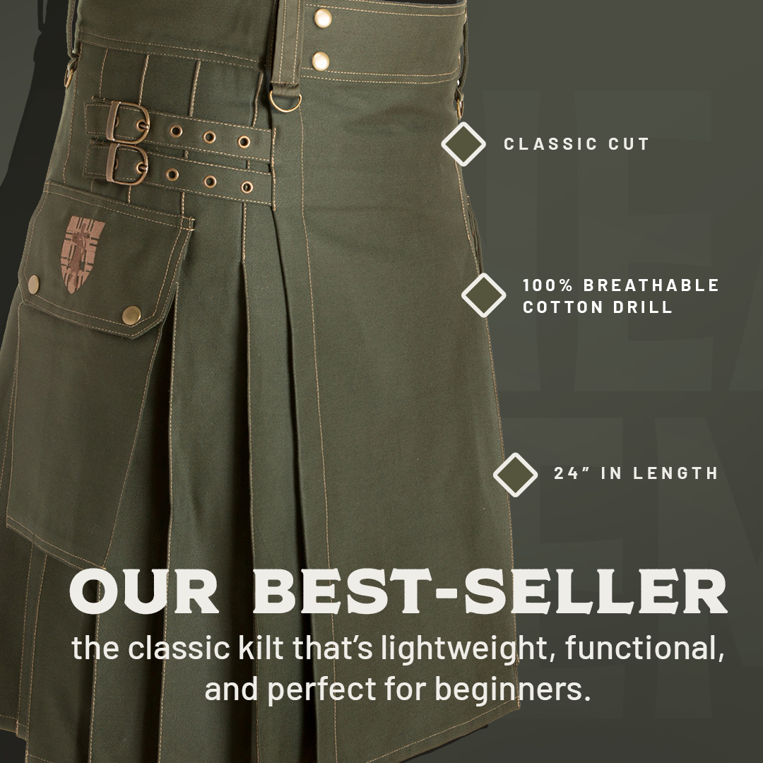 Damn Near Kilt 'Em – Smithy Utility Kilt Für Herren (Denim, Mit Taschen & Robustem Design)