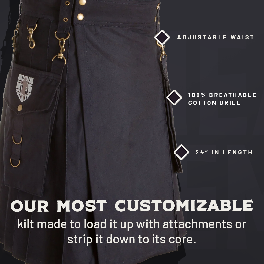 The Highlander Kilt - Black