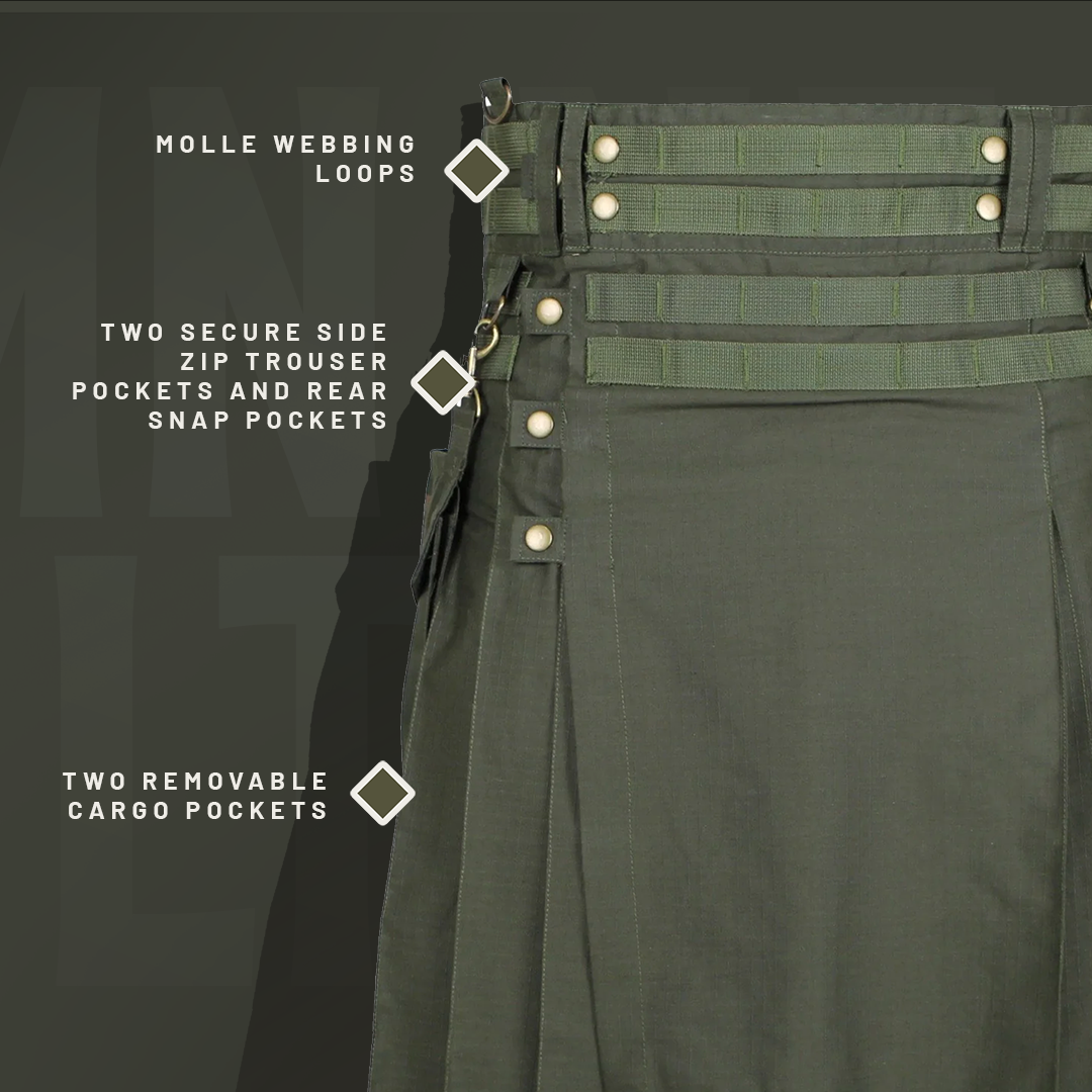 The Tactical Kilt - Olive Preview #5