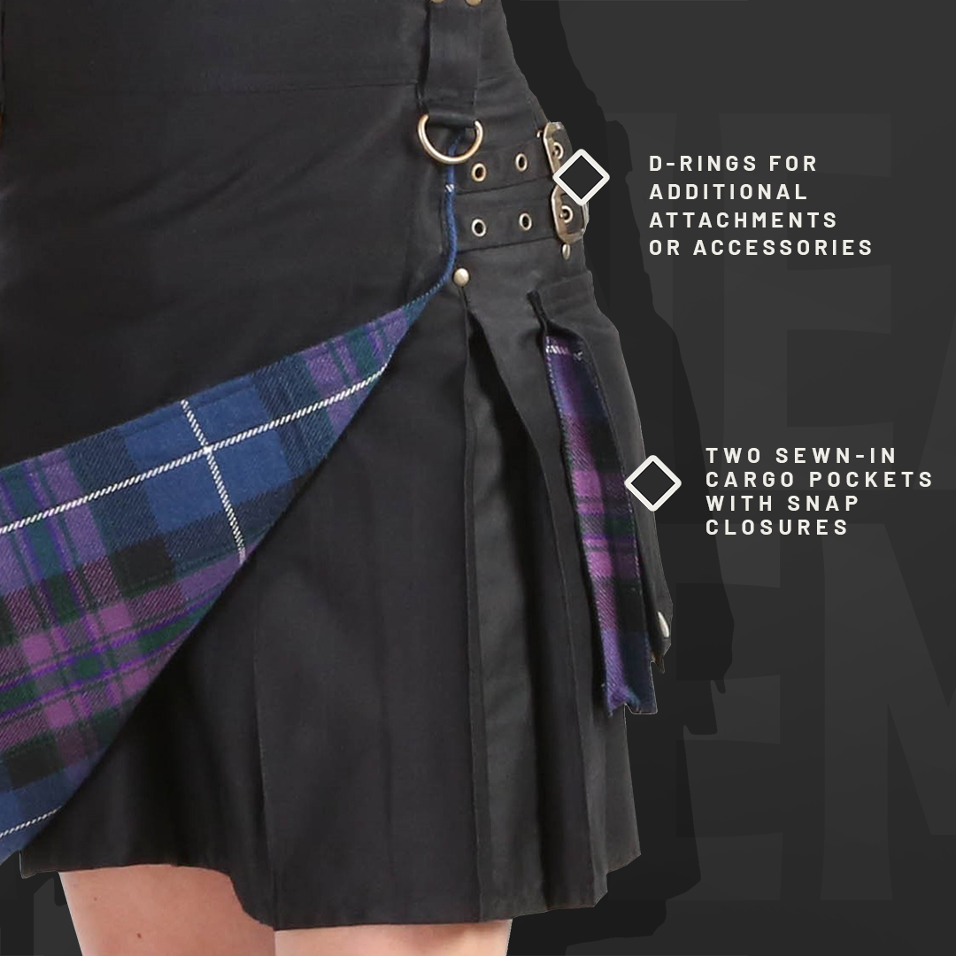 The Rhona Kilt - Black and Tartan Preview #5