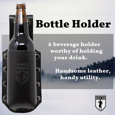 22 oz Bomber XL Bottle Holder - Black Leather Preview #4