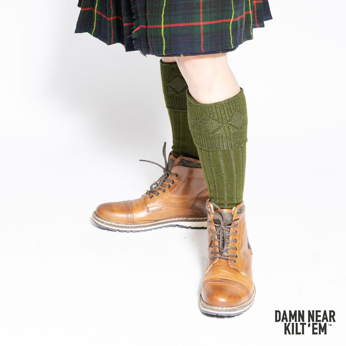 Scottish Kilt Hose - Military Green Cover