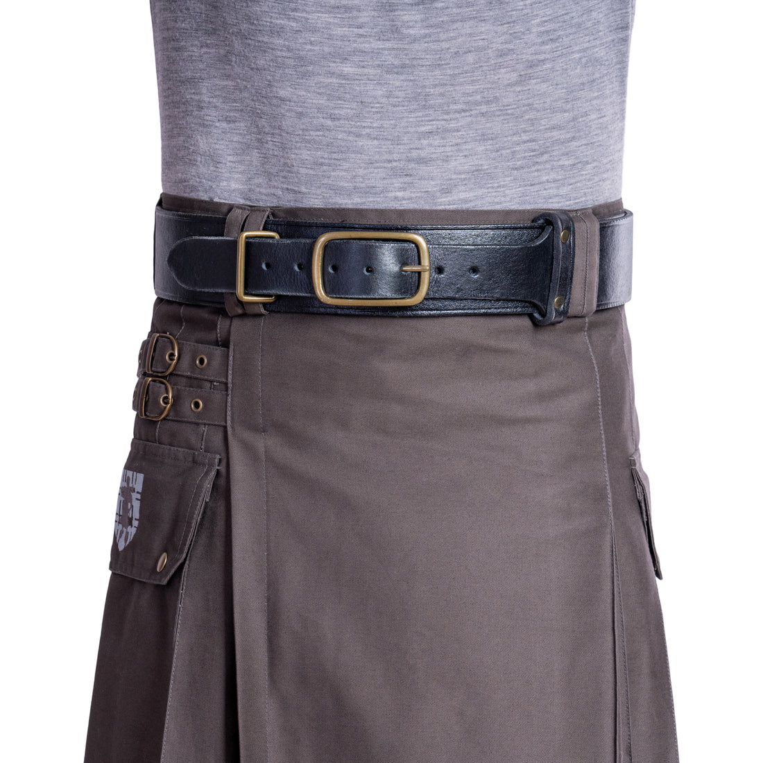 Dundee Kilt Belt - Black Leather Classic Preview #2