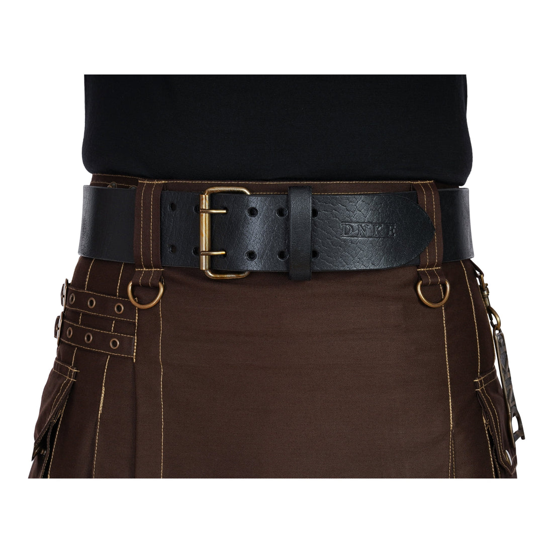 Double Prong Kilt Belt - Brown Leather Preview #2