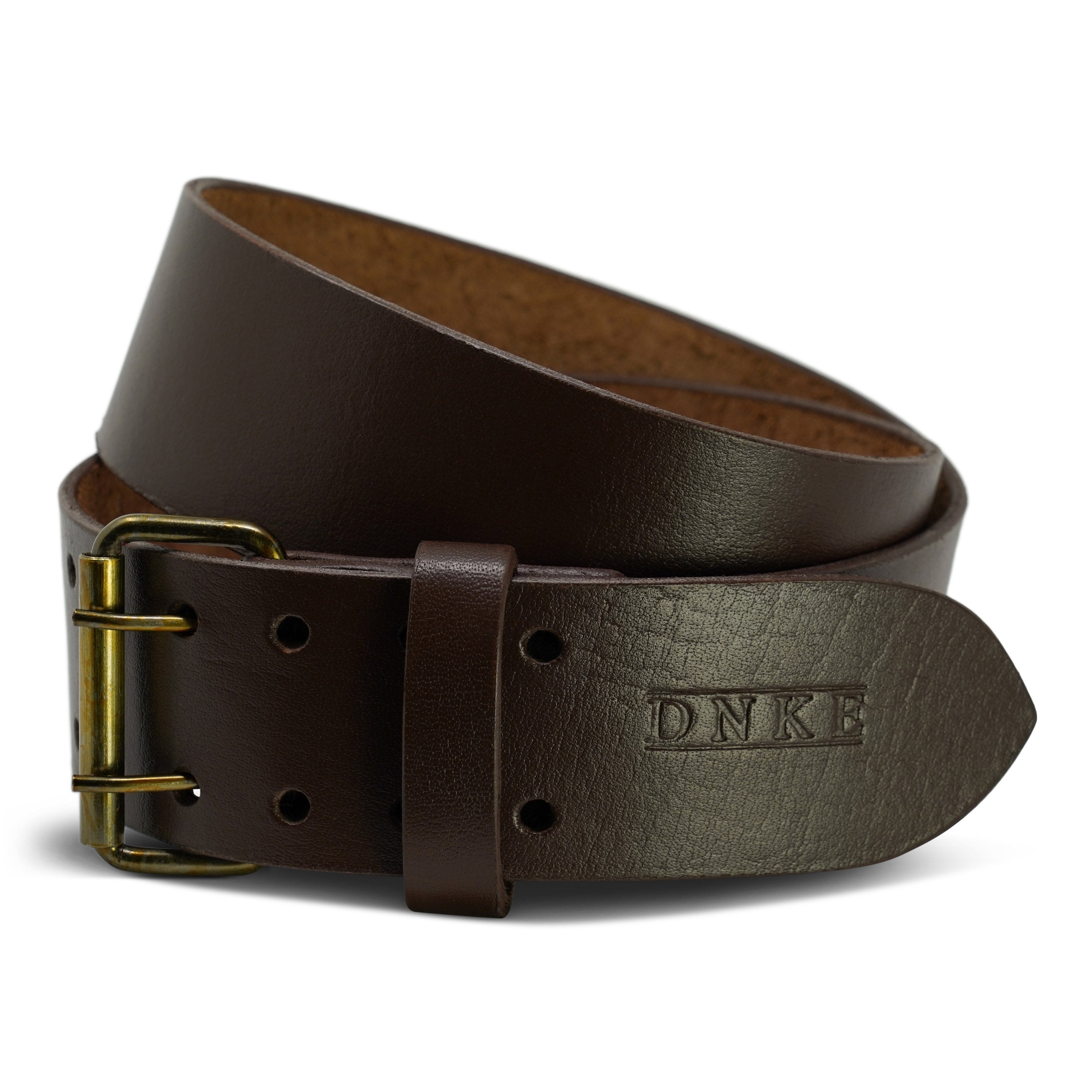 Double Prong Kilt Belt - Brown Leather