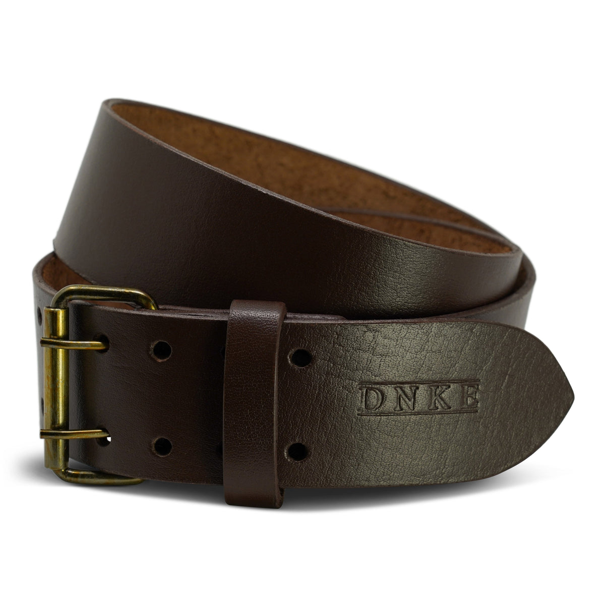 Double Prong Kilt Belt - Brown Leather Cover